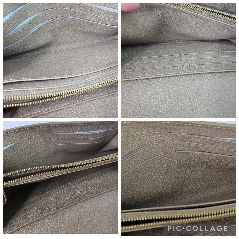 LOUIS VUITTON Bicolor Monogram Giant Sarah Wallet Tourterelle Gray Cream LV Bag - Picture 8 of 12